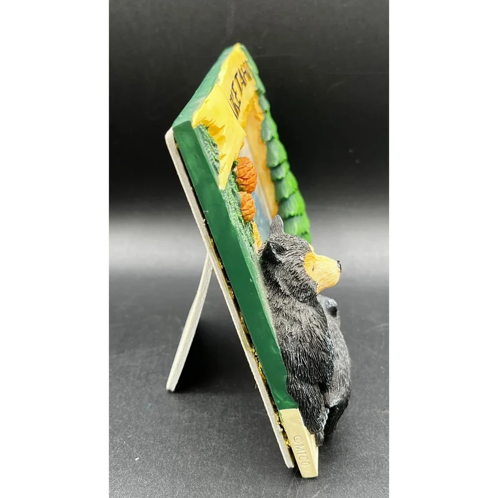 Lake Tahoe Black Bear Resin Picture Frame Rustic Cabin Decor 4.5x3.5